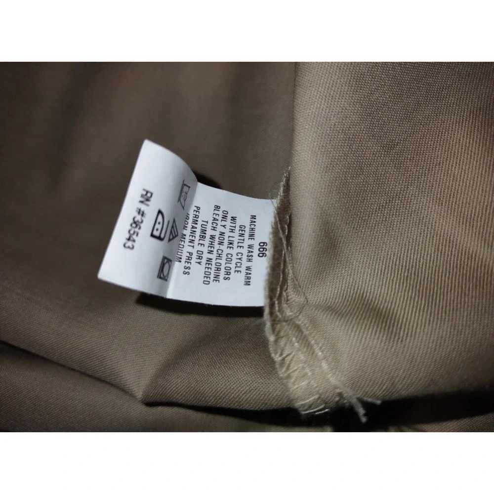 GEOFFREY BEENE Mens Large Khaki Tan Wrinkle Free Long Sleeve Dress Shirt 16 1/2‎